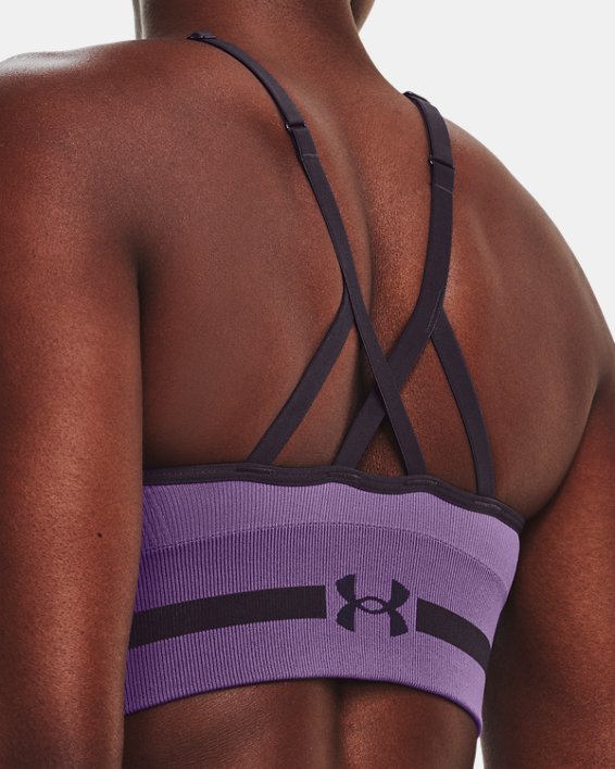Women's UA Seamless Low Long Sports Bra in Purple image number 8
